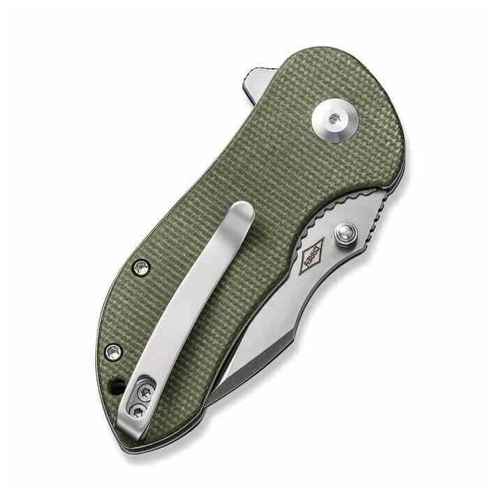 Couteau CIVIVI Gordo Green Lame Drop Point Acier D2 Satin Manche Micarta IKBS Linerlock Clip CIVC22018C2 - Livraison Gratuite
