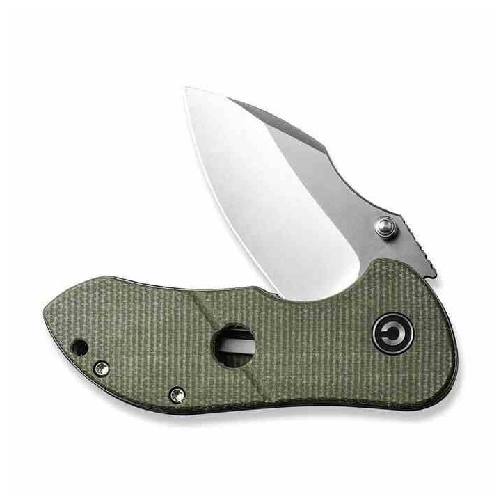 Couteau CIVIVI Gordo Green Lame Drop Point Acier D2 Satin Manche Micarta IKBS Linerlock Clip CIVC22018C2 - Livraison Gratuite