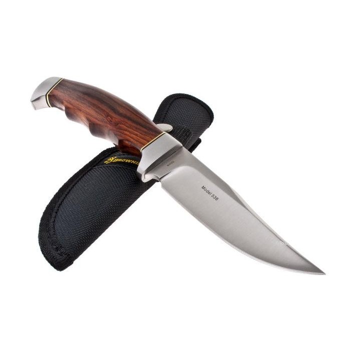 Couteau Chasse Browning Cocobolo Rosewood Bowie Hunting BR537