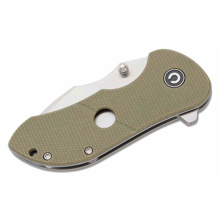 Couteau CIVIVI Gordo Green Lame Drop Point Acier D2 Satin Manche Micarta IKBS Linerlock Clip CIVC22018C2 - Livraison Gratuite