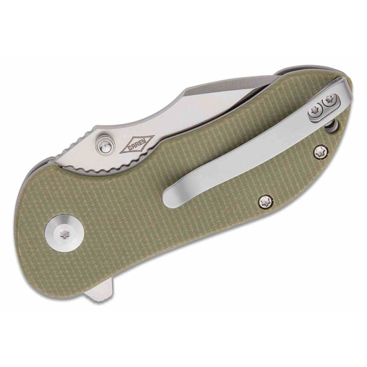 Couteau CIVIVI Gordo Green Lame Drop Point Acier D2 Satin Manche Micarta IKBS Linerlock Clip CIVC22018C2 - Livraison Gratuite