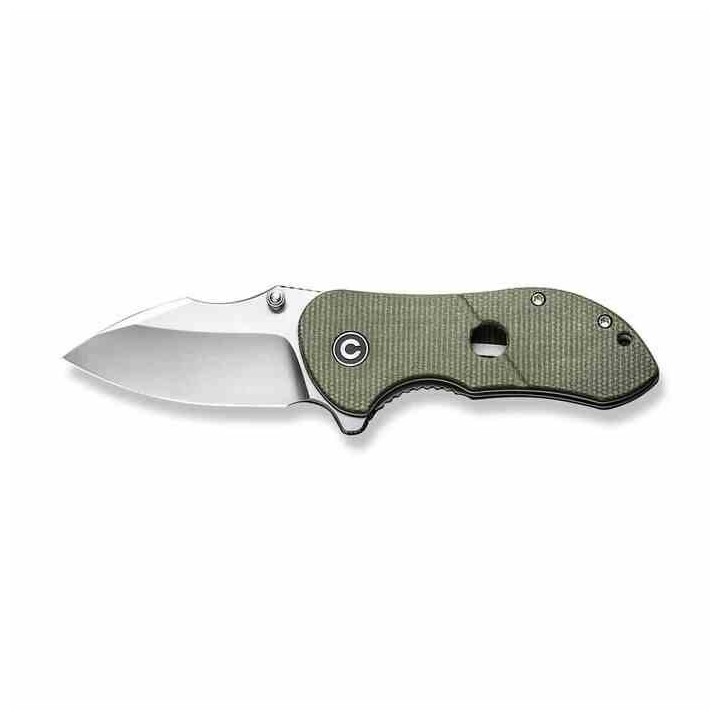 Couteau CIVIVI Gordo Green Lame Drop Point Acier D2 Satin Manche Micarta IKBS Linerlock Clip CIVC22018C2 - Livraison Gratuite