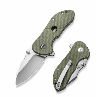 Couteau CIVIVI Gordo Green Lame Drop Point Acier D2 Satin Manche Micarta IKBS Linerlock Clip CIVC22018C2 - Livraison Gratuite