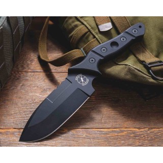 Couteau Sniper Bladeworks Mamu Lame Fixe Acier 420HC Manche G10 Noir Etui Plastique SBMAMUBB - Livraison Gratuite