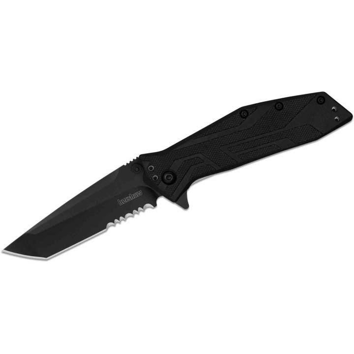 Couteau Kershaw Brawler A/O Lame Tanto Acier 8Cr13MoV Serr Manche Fibre De Verre Liner Lock KS1990ST - Livraison Gratuite
