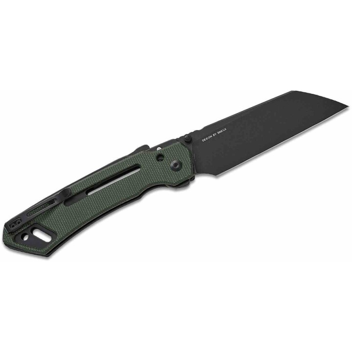 Couteau CIVIVI Buster FG Green Lame Acier Nitro-V Manche Micarta Superlock Clip CIVC240523 - Livraison Gratuite