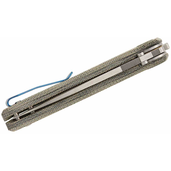 Couteau Reate Knives PL-6 Green/Black Lame Acier Nitro-V Manche Micarta Pivot Lock Clip REA184 - Livraison Gratuite