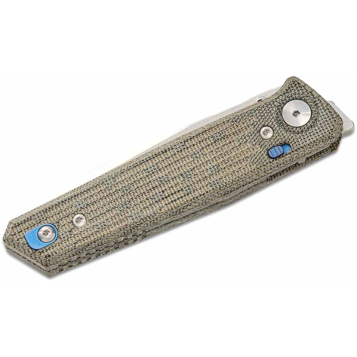 Couteau Reate Knives PL-6 Green/Black Lame Acier Nitro-V Manche Micarta Pivot Lock Clip REA184 - Livraison Gratuite