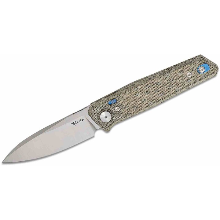 Couteau Reate Knives PL-6 Green/Black Lame Acier Nitro-V Manche Micarta Pivot Lock Clip REA184 - Livraison Gratuite
