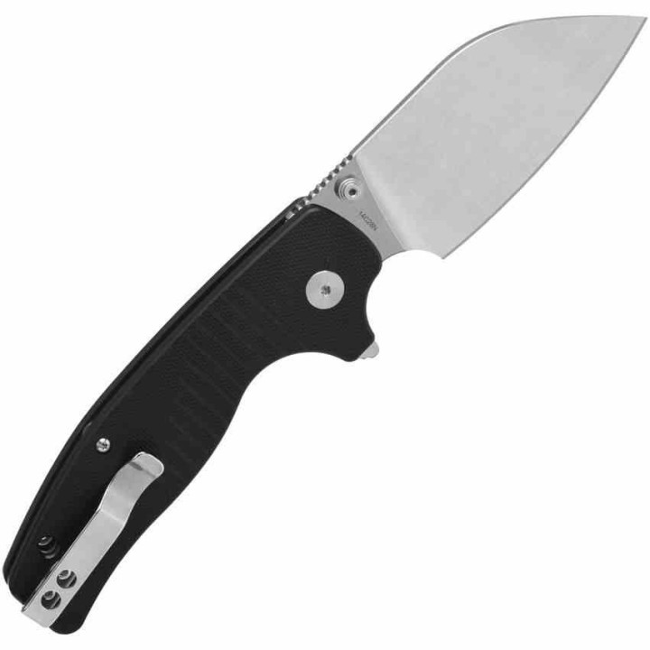 Couteau QSP ChefMaster Lame Sheepsfoot Satin Acier 14C28N Manche G10 Noir Liner Lock QS163A1 - Livraison Gratuite
