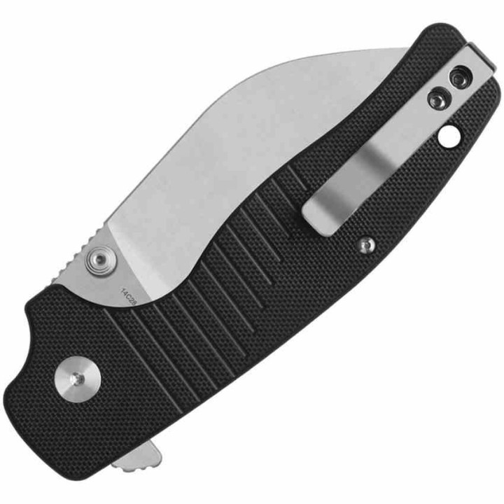 Couteau QSP ChefMaster Lame Sheepsfoot Satin Acier 14C28N Manche G10 Noir Liner Lock QS163A1 - Livraison Gratuite