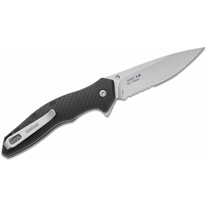 Couteau Kershaw Shoreline A/O Lame Combo SW Acier 8Cr13MoV Manche FRN Liner Lock KS1845ST - Livraison Gratuite