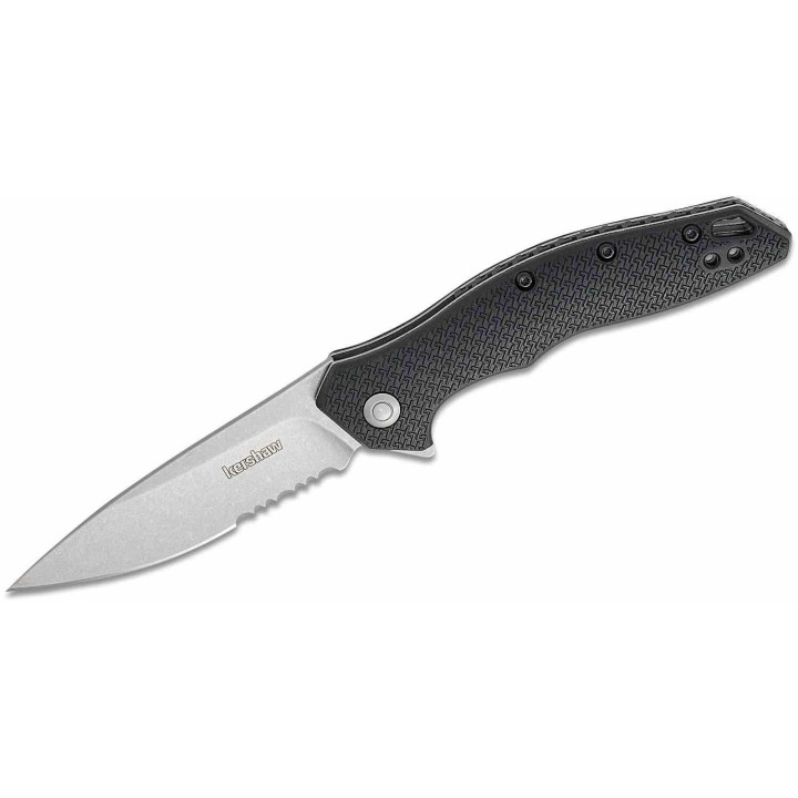 Couteau Kershaw Shoreline A/O Lame Combo SW Acier 8Cr13MoV Manche FRN Liner Lock KS1845ST - Livraison Gratuite