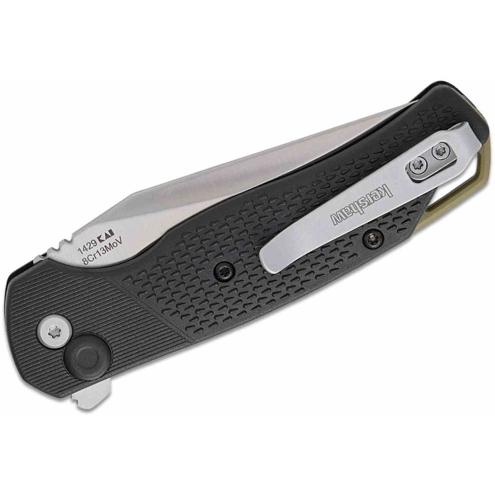 Couteau Kershaw Runoff Lame Clip Point Satin Acier 8Cr13MoV Manche FRN Button Lock KIVT KS1429 - Livraison Gratuite