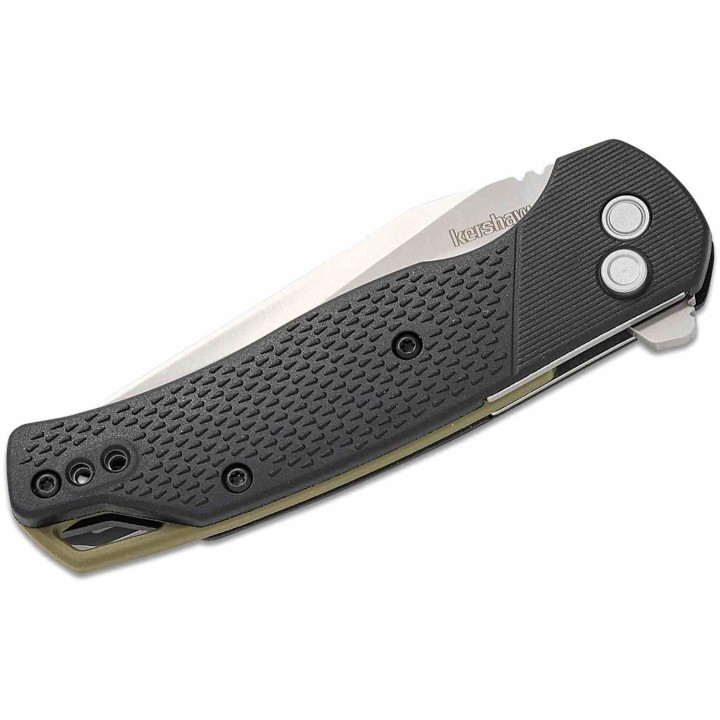 Couteau Kershaw Runoff Lame Clip Point Satin Acier 8Cr13MoV Manche FRN Button Lock KIVT KS1429 - Livraison Gratuite