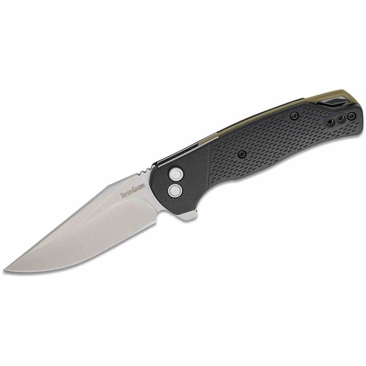 Couteau Kershaw Runoff Lame Clip Point Satin Acier 8Cr13MoV Manche FRN Button Lock KIVT KS1429 - Livraison Gratuite