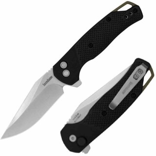 Couteau Kershaw Runoff Lame Clip Point Satin Acier 8Cr13MoV Manche FRN Button Lock KIVT KS1429 - Livraison Gratuite