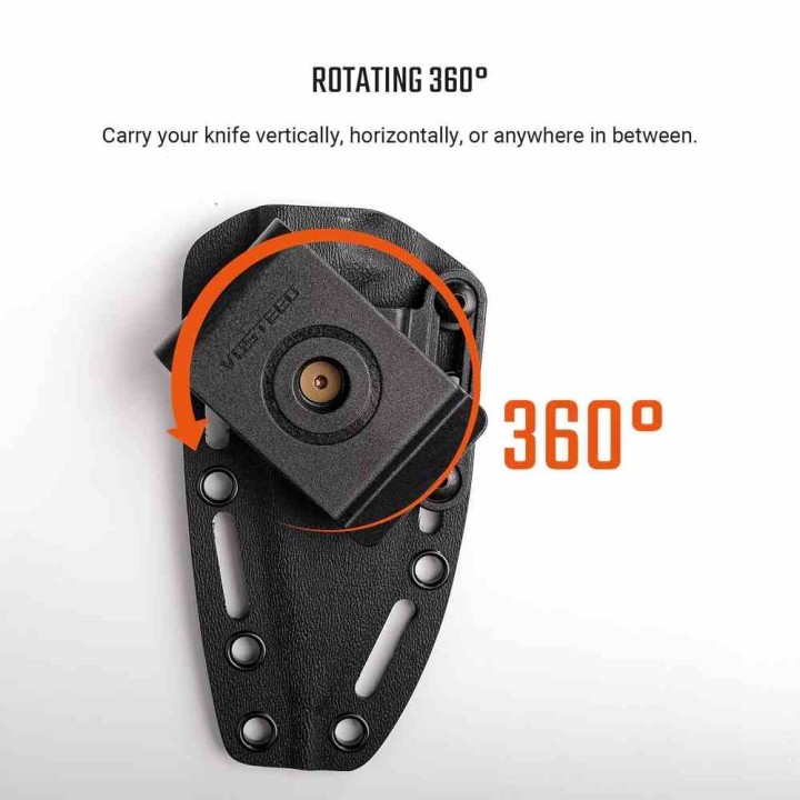 Couteau Vosteed H-Back Green Lame Clip Point Black Acier 14C28N Manche G10 Etui Kydex VOSD0402 - Livraison Gratuite