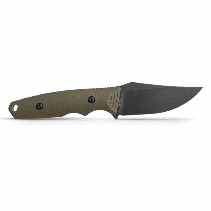 Couteau Vosteed H-Back Green Lame Clip Point Black Acier 14C28N Manche G10 Etui Kydex VOSD0402 - Livraison Gratuite