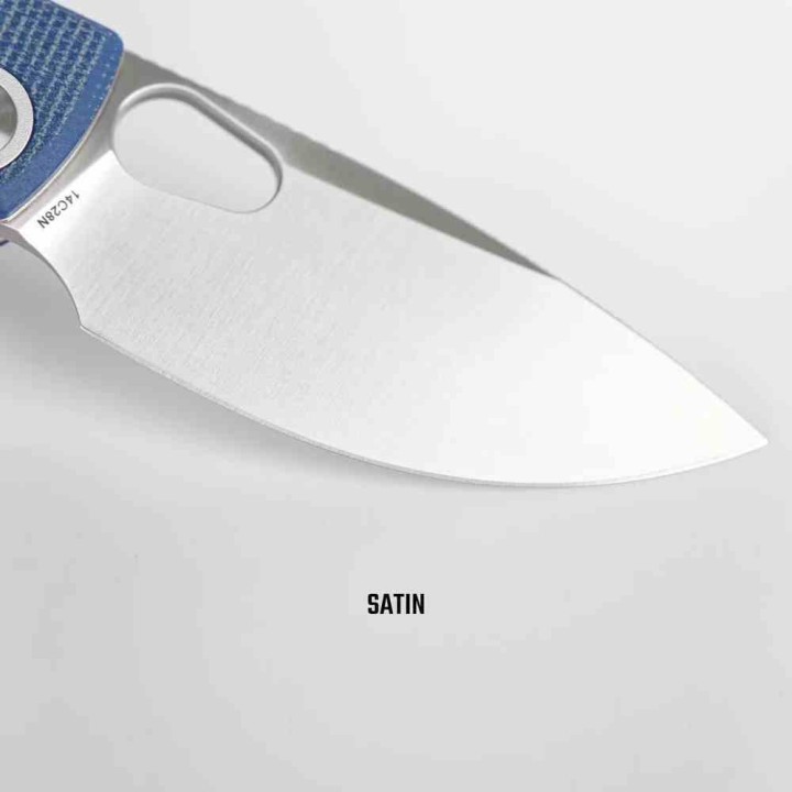 Couteau Vosteed Porcupine Blue Lame Acier 14C28N Manche Micarta KIVT Liner Lock VOSA2605 - Livraison Gratuite