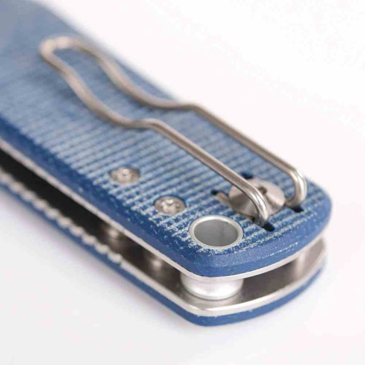 Couteau Vosteed Porcupine Blue Lame Acier 14C28N Manche Micarta KIVT Liner Lock VOSA2605 - Livraison Gratuite