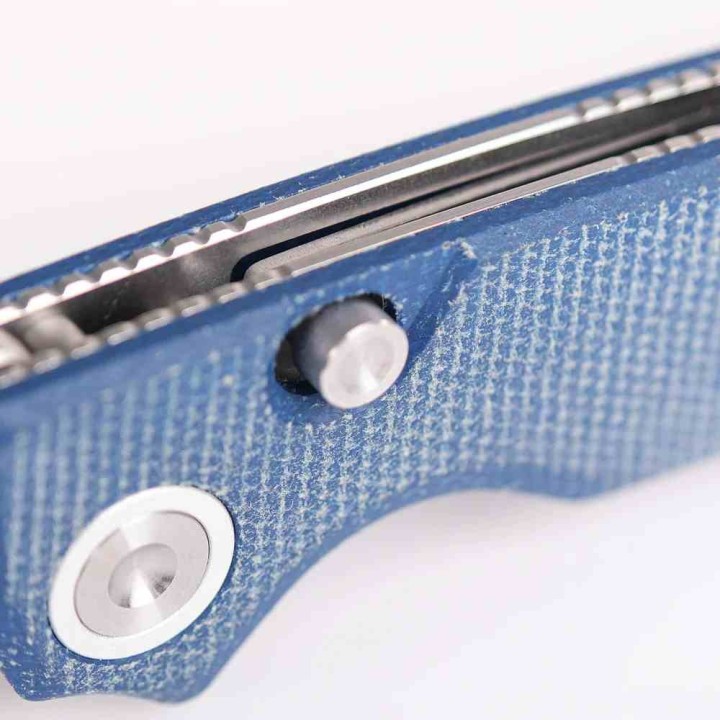 Couteau Vosteed Porcupine Blue Lame Acier 14C28N Manche Micarta KIVT Liner Lock VOSA2605 - Livraison Gratuite