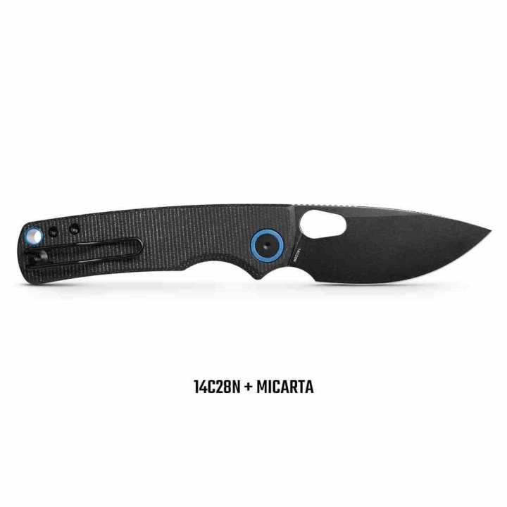 Couteau Vosteed Porcupine Black Lame Acier 14C28N Manche Micarta KIVT Liner Lock VOSA2601 - Livraison Gratuite