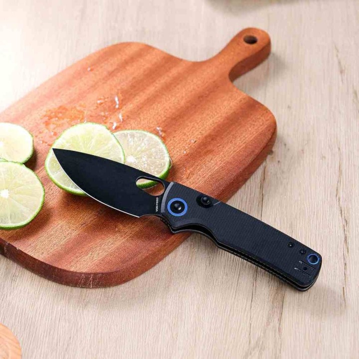 Couteau Vosteed Porcupine Black Lame Acier 14C28N Manche Micarta KIVT Liner Lock VOSA2601 - Livraison Gratuite