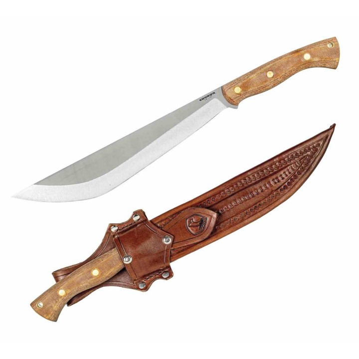 Machette Condor Hmong Lame Acier Carbone 1075 Manche Micarta Etui Cuir Made Salvador CTK3982115HC - Livraison Gratuite