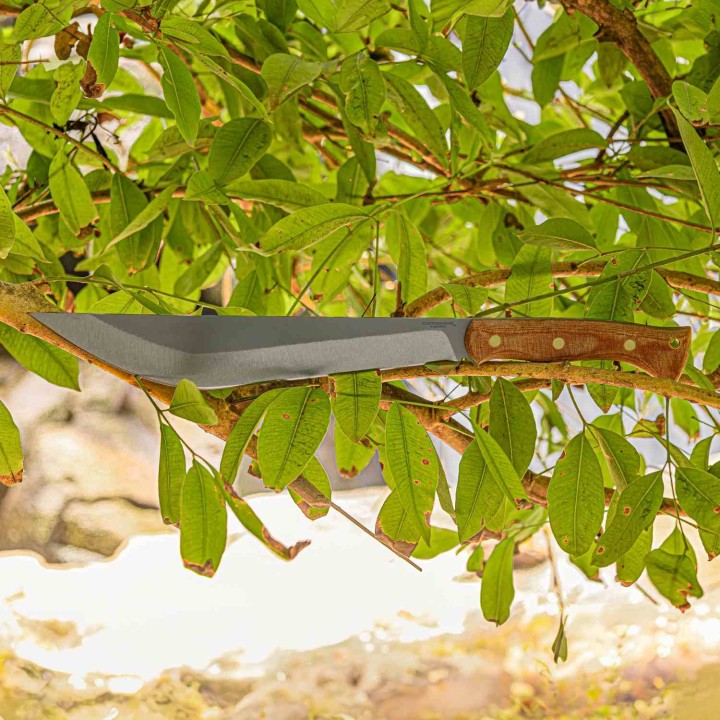 Machette Condor Hmong Lame Acier Carbone 1075 Manche Micarta Etui Cuir Made Salvador CTK3982115HC - Livraison Gratuite