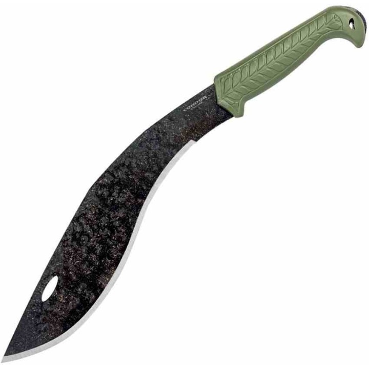 Kukkri Condor Terrakukri Army Green Lame Acier Carbone 1075 Manche & Etui ABS Salvador CTK286213AHC - Livraison Gratuite