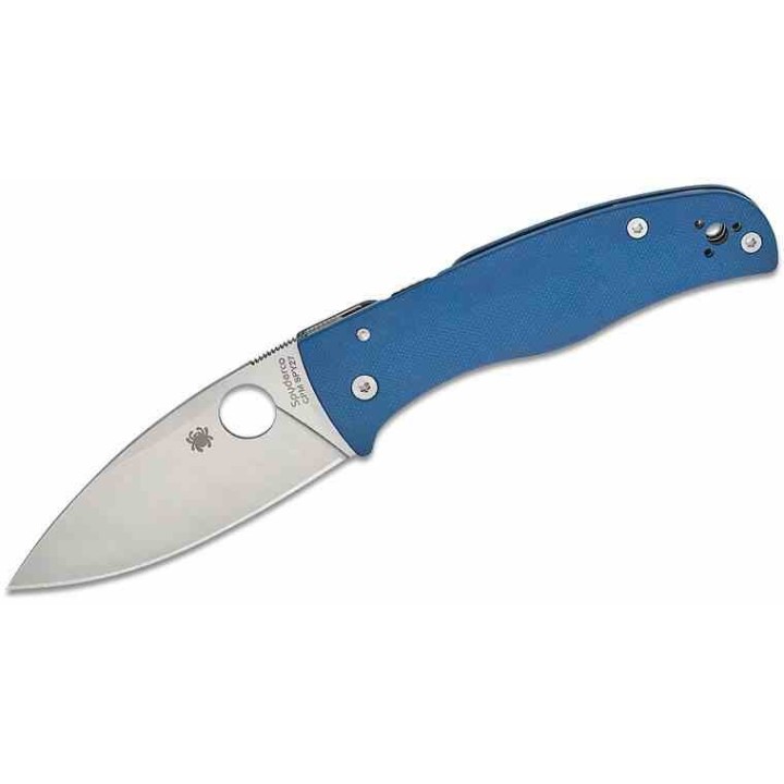 Couteau Spyderco Bodacious Lame Acier CPM SPY27 Manche G10 Bleu Cobalt Compression Lock Clip USA SC263GPCBL - Livraison Gratuite