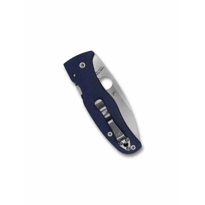 Couteau Spyderco Bodacious Lame Acier CPM SPY27 Manche G10 Bleu Cobalt Compression Lock Clip USA SC263GPCBL - Livraison Gratuite