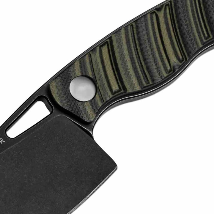 Couteau Kizer Little Rhino Cleaver Lame Black Acier D2 Manche G10 Noir/Vert Etui Kydex KI1065A3 - Livraison Gratuite