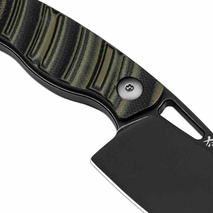 Couteau Kizer Little Rhino Cleaver Lame Black Acier D2 Manche G10 Noir/Vert Etui Kydex KI1065A3 - Livraison Gratuite