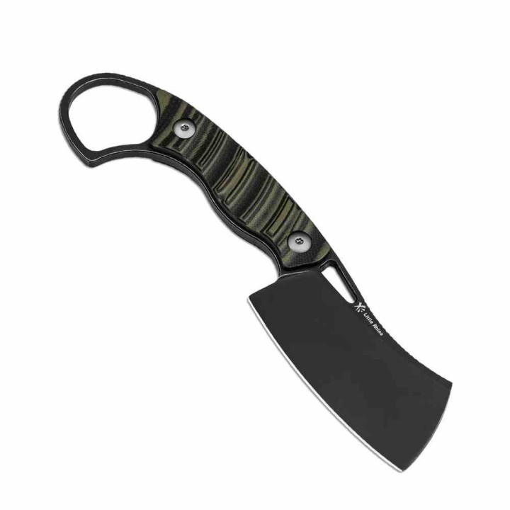 Couteau Kizer Little Rhino Cleaver Lame Black Acier D2 Manche G10 Noir/Vert Etui Kydex KI1065A3 - Livraison Gratuite