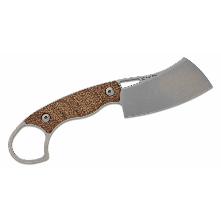 Couteau Kizer Little Rhino Cleaver Lame Black Acier AEB-L Manche Burlap Micarta Etui Kydex KI1065A4 - Livraison Gratuite