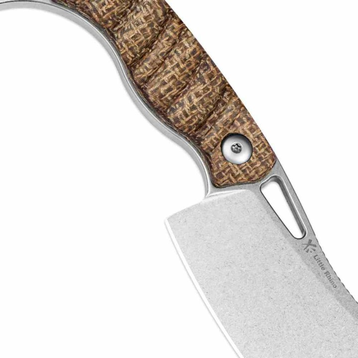 Couteau Kizer Little Rhino Cleaver Lame Black Acier AEB-L Manche Burlap Micarta Etui Kydex KI1065A4 - Livraison Gratuite