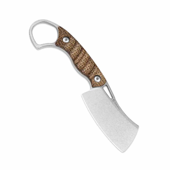 Couteau Kizer Little Rhino Cleaver Lame Black Acier AEB-L Manche Burlap Micarta Etui Kydex KI1065A4 - Livraison Gratuite