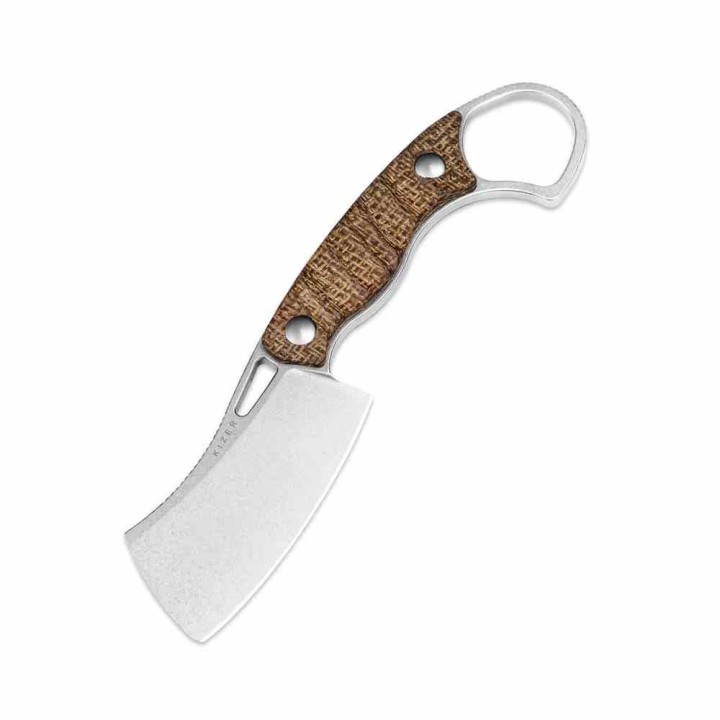 Couteau Kizer Little Rhino Cleaver Lame Black Acier AEB-L Manche Burlap Micarta Etui Kydex KI1065A4 - Livraison Gratuite