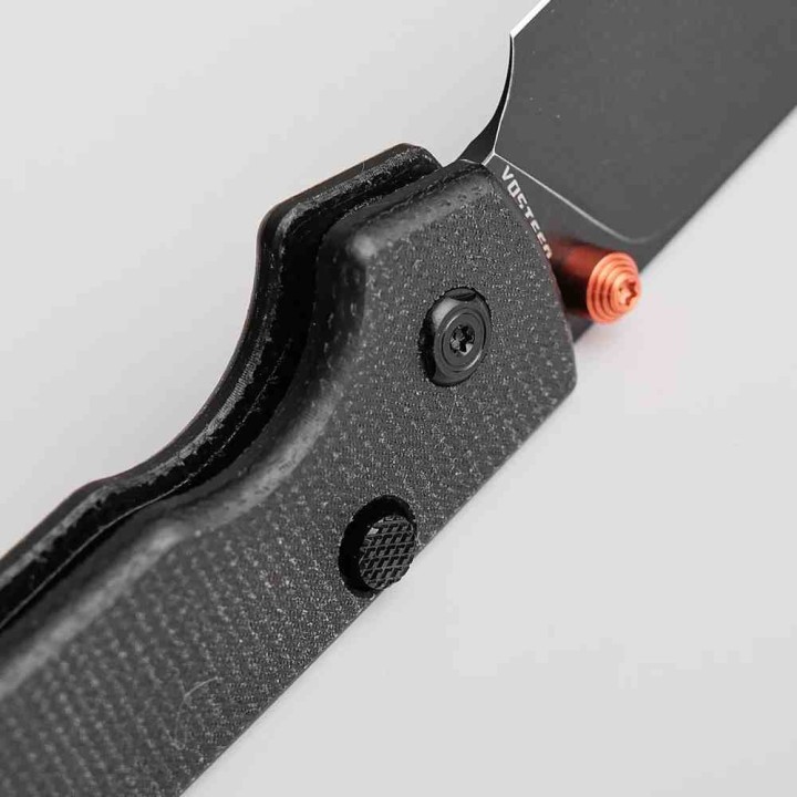 Couteau Vosteed Raccoon Lame Acier 14C28N Manche Micarta Noir TLL KIVT Clip VOSA2902 - Livraison Gratuite