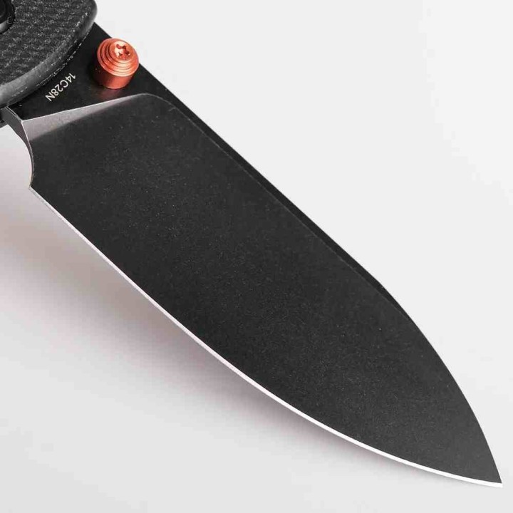Couteau Vosteed Raccoon Lame Acier 14C28N Manche Micarta Noir TLL KIVT Clip VOSA2902 - Livraison Gratuite