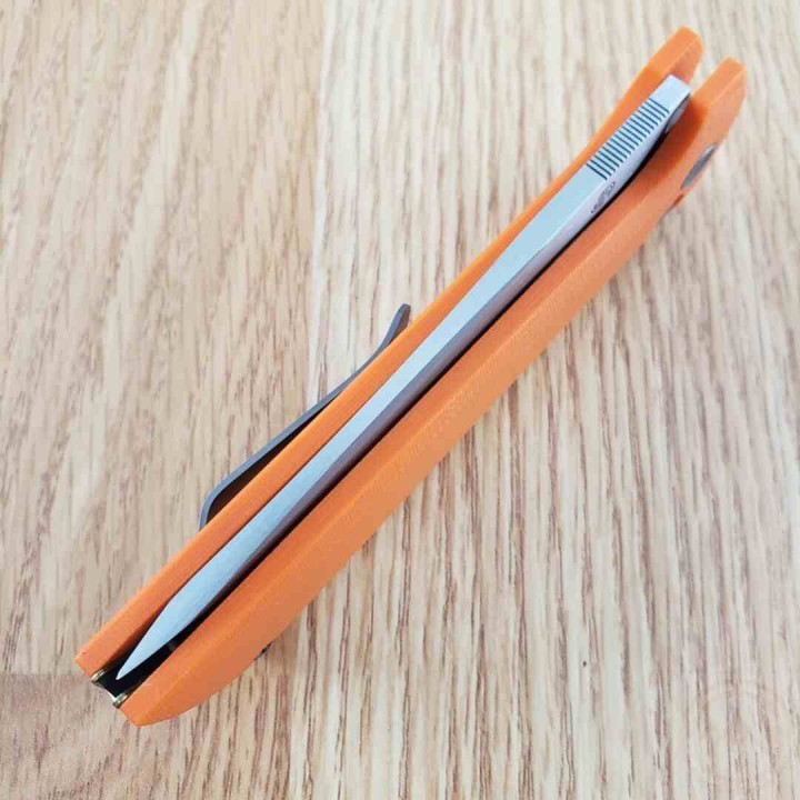 Couteau North Mountain Blade Chop 2 Orange Tanto Lame Acier SLD-Magic SAN MAI Button Lock NMB2406O Livraison Gratuite