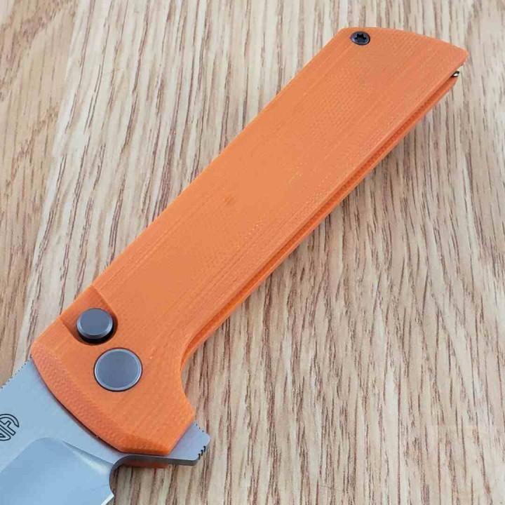 Couteau North Mountain Blade Chop 2 Orange Tanto Lame Acier SLD-Magic SAN MAI Button Lock NMB2406O Livraison Gratuite