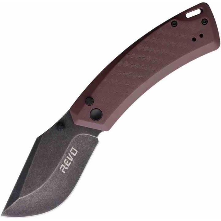 Couteau Revo Canyon Lame Acier 4Cr13MoV Manche FRN Prune Button Lock REVCNYPLM - Livraison Gratuite