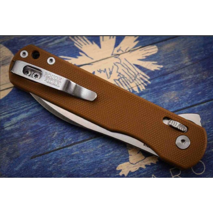 Couteau Rough Ryder Slide Lock Wharncliffe Lame Acier D2 Manche G10 Tan Clip RR2719 - Livraison Gratuite