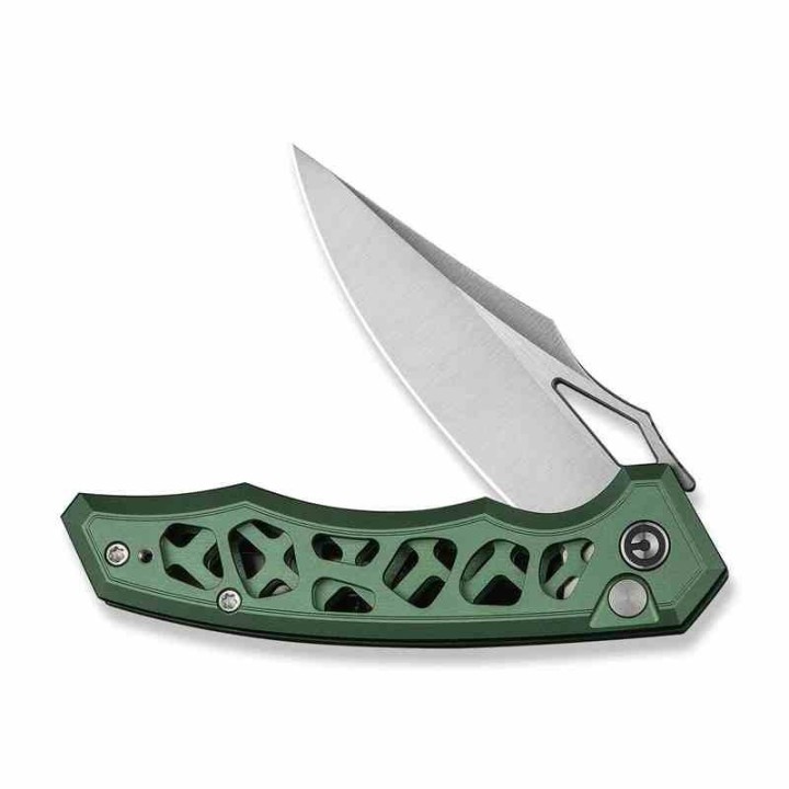 Couteau Pliant Civivi Anaaki Green Button Lock Lame Acier Nitro-V Manche Aluminium KIVT CIVC240393 - Livraison Gratuite