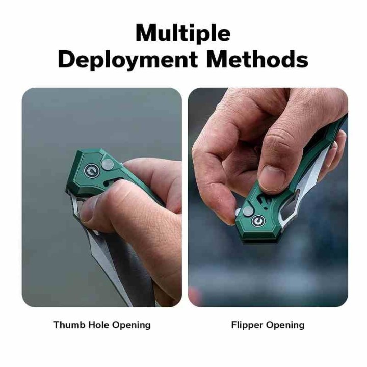 Couteau Pliant Civivi Anaaki Green Button Lock Lame Acier Nitro-V Manche Aluminium KIVT CIVC240393 - Livraison Gratuite