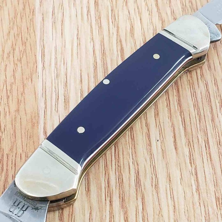 Couteau Rough Ryder Patriot Canoe Lames Spear Point/Pen Acier 440A Manche Polymère Bleu RR2029 - Livraison Gratuite