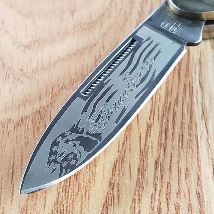 Couteau Rough Ryder Patriot Canoe Lames Spear Point/Pen Acier 440A Manche Polymère Bleu RR2029 - Livraison Gratuite